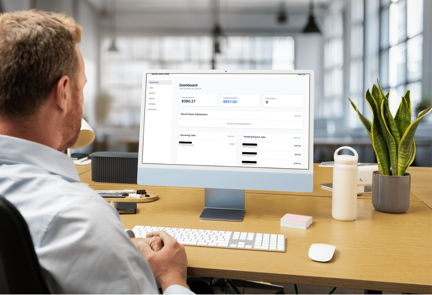 Buffer Bros CRM dashboard overview