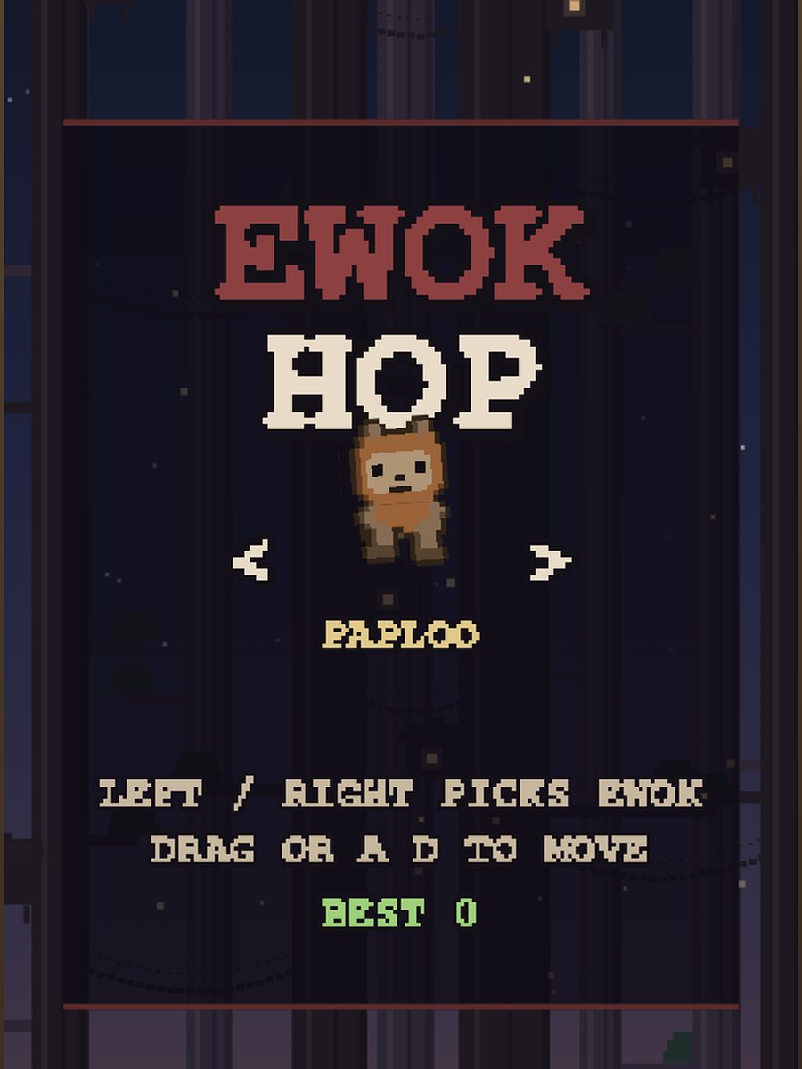 Ewok Hop character select showing Paploo