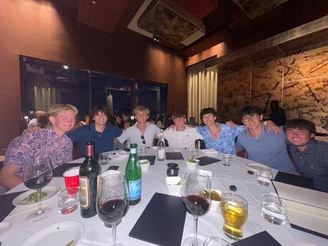 Family dinner on a trip to Nassau